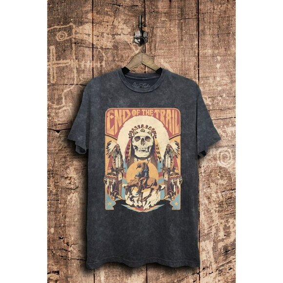 lotus Fashion collection Tops - End of the Trail Tee in Vintage Black
